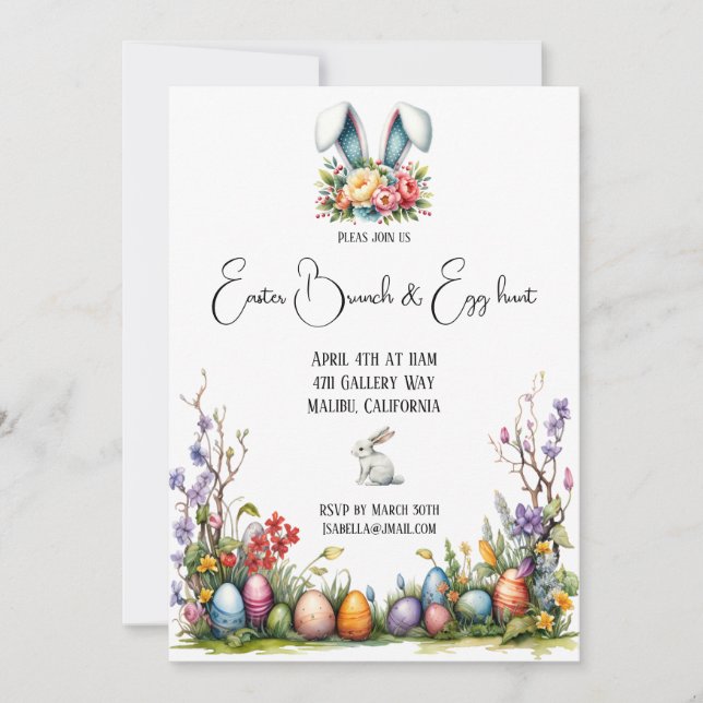 Invitation Joli Brunch de Pâques (Devant)