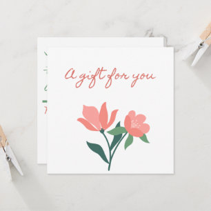 Invitation Joli certificat cadeau en rose Fleur