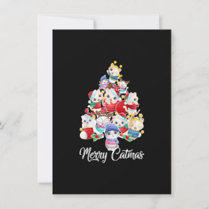 Invitation Joli Chat Noël Arbre Joyeux Catmas Pour Kitten Xm
