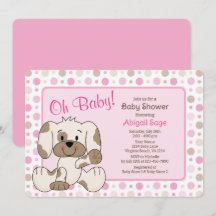 Joli Chien Chien Rose Polka Baby shower
