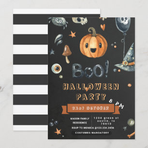 Invitation Joli Citrouille Boo Crazy Halloween