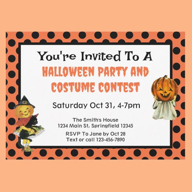 Invitation Joli Citrouille Enfants Halloween Costume Party (Créateur téléchargé)