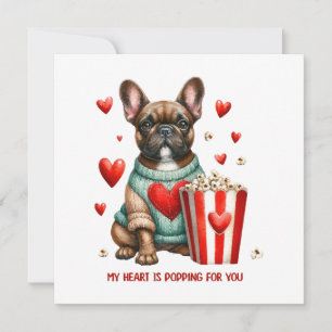 Invitation Joli cœur de la Saint-Valentin de Bouledogue Franç