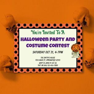 Invitation Joli concours de costumes d'Halloween pour enfants