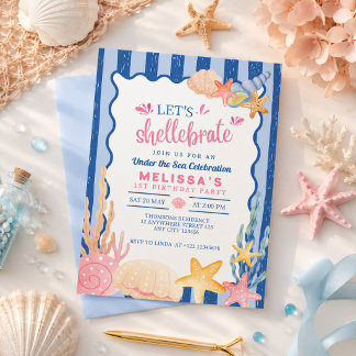 Invitation Joli Coquillage Rose Shellebrate Sous La Mer