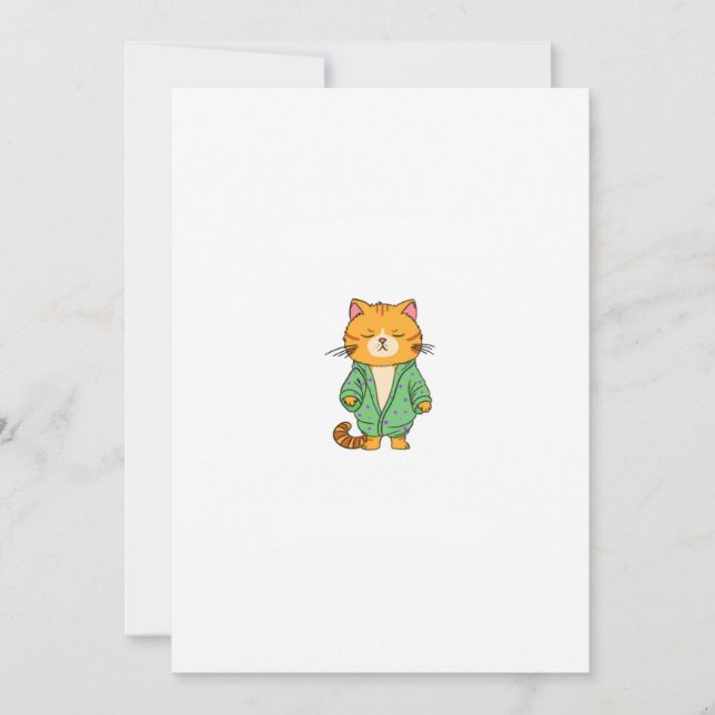 Invitation Joli design de chat, chat roux (Devant)
