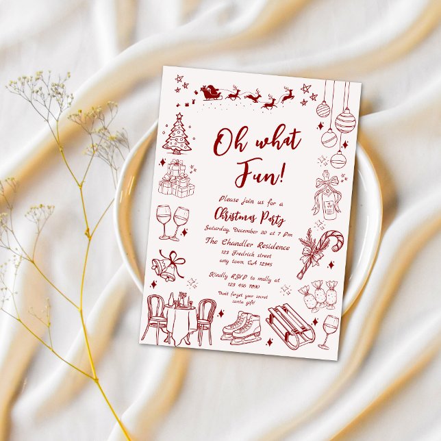 Invitation Joli doodé de fête de Noël (Créateur téléchargé)