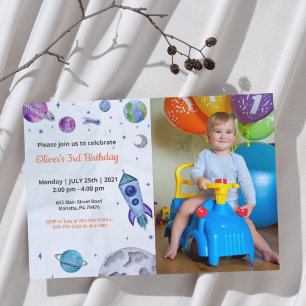Invitation Joli Drôle   Enfants Photo Anniversaire