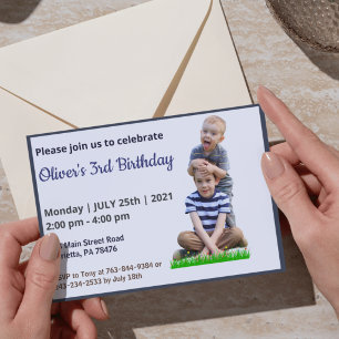 Invitation Joli Drôle   Photo d'anniversaire d'enfant
