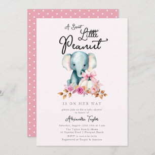 Invitation Joli éléphant rose Citrouille Automne Baby shower 