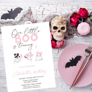 Invitation Joli Fantôme Aquarelle Anniversaire Halloween