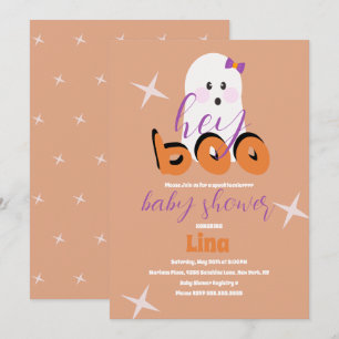 Invitation Joli fantôme Halloween Baby Shower Script rétro