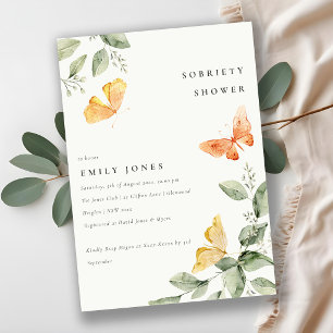 Invitation Joli feuillage de jardin papillons sobriété douche