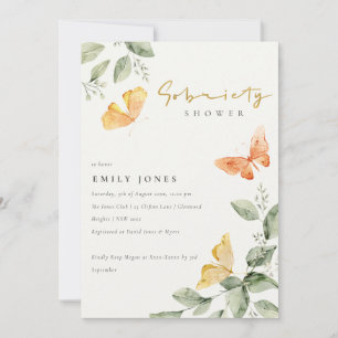 Invitation Joli feuillage de jardin papillons sobriété douche