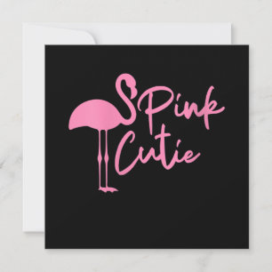 Invitation Joli Flamant Rose Féminin   Rose Mignon   Flamant