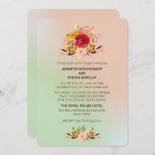 Invitation Joli Fleurs sauvages floraux en Mariage aquarelle