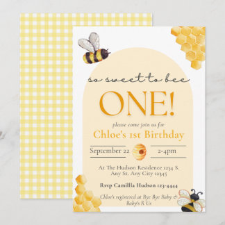Invitation Joli Gingham Jaune Tellement Mignon Pour L'anniver