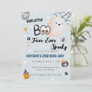 Invitation Joli Halloween 4e anniversaire garçon quatre jamai