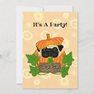 Invitation Joli Halloween Carlin d'automne Pugkin Citrouille 