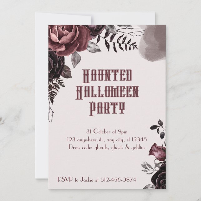 Invitation Joli Halloween hanté (Devant)