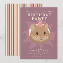 Joli hamster d'anniversaire aux tons feutrés