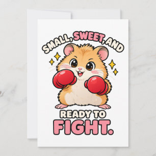 Invitation Joli hamster de boxe prêt à se battre