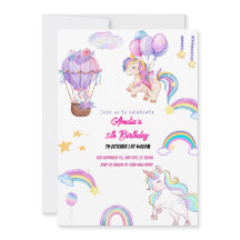 Joli Licorne Arc-en-ciel Fête Rose pour Petite Fil