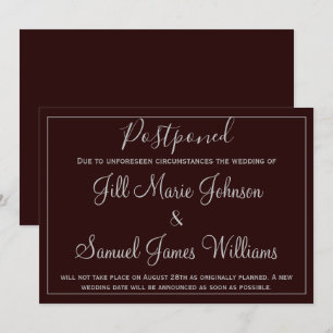 Invitation Joli Mariage de prune reporté