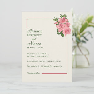 Invitation Joli Mariage d'Hibiscus peint