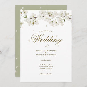 Invitation Joli Mariage Floral Blancs