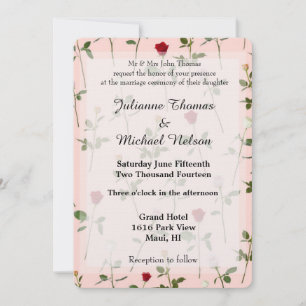 Invitation Joli Mariage Rose