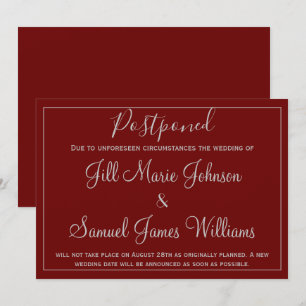 Invitation Joli Mariage rouge et gris reporté