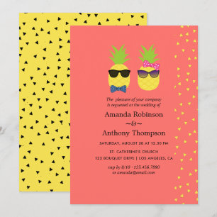 Invitation Joli mariage tropical exotique d'été sur la plage