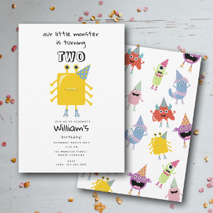 Invitation Joli Monstres colorés Funny Anniversaire de enfant