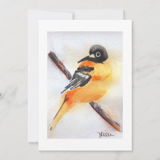 Invitation Joli Noël aquarelle de Rouge-gorge