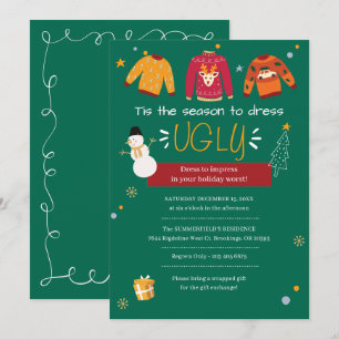 Invitation Joli Noël Douille moche Bureau Parti
