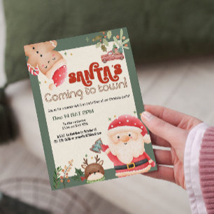 Invitation Joli Noël enfants Père Noël fête de vacances invit