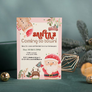 Invitation Joli Noël enfants Père Noël fête de vacances invit