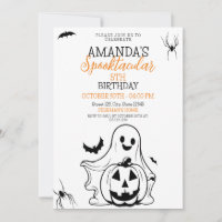 Joli noir et blanc Éffrayant Fantôme Citrouille An