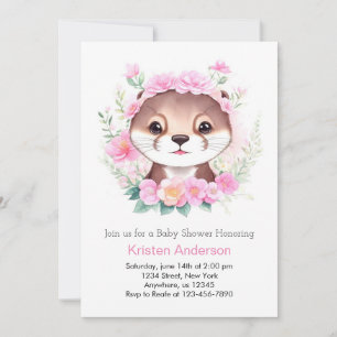 Invitation Joli Otter Blissful rose Girl Baby shower