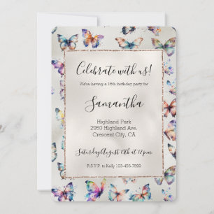 Invitation Joli papillons Pearl