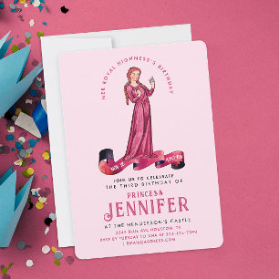 Invitation Joli Pastel Rose Princess Fairytale Enchanted