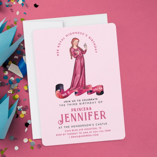 Invitation Joli Pastel Rose Princess Fairytale Enchanted (Créateur téléchargé)