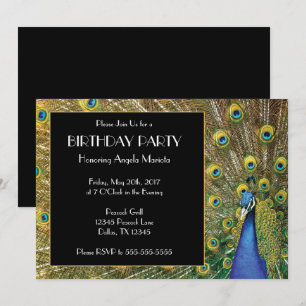 Invitation Joli Peacock Exotique Photo Anniversaire