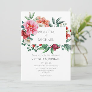 Invitation Joli Peonies Aquarelle Mariage Floral