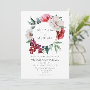 Invitation Joli Peonies Floral Mariage d'aquarelle