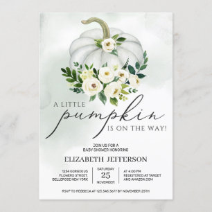 Invitation Joli petit baby shower boho citrouille