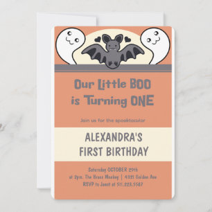 Invitation Joli petit boo fête son premier anniversaire