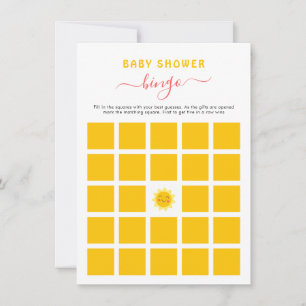 Invitation Joli petit jeu de bingo pour baby shower sur le th