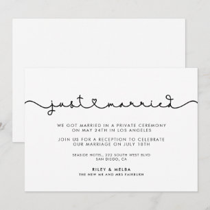Invitation Joli police de cœur connectés Just mariés